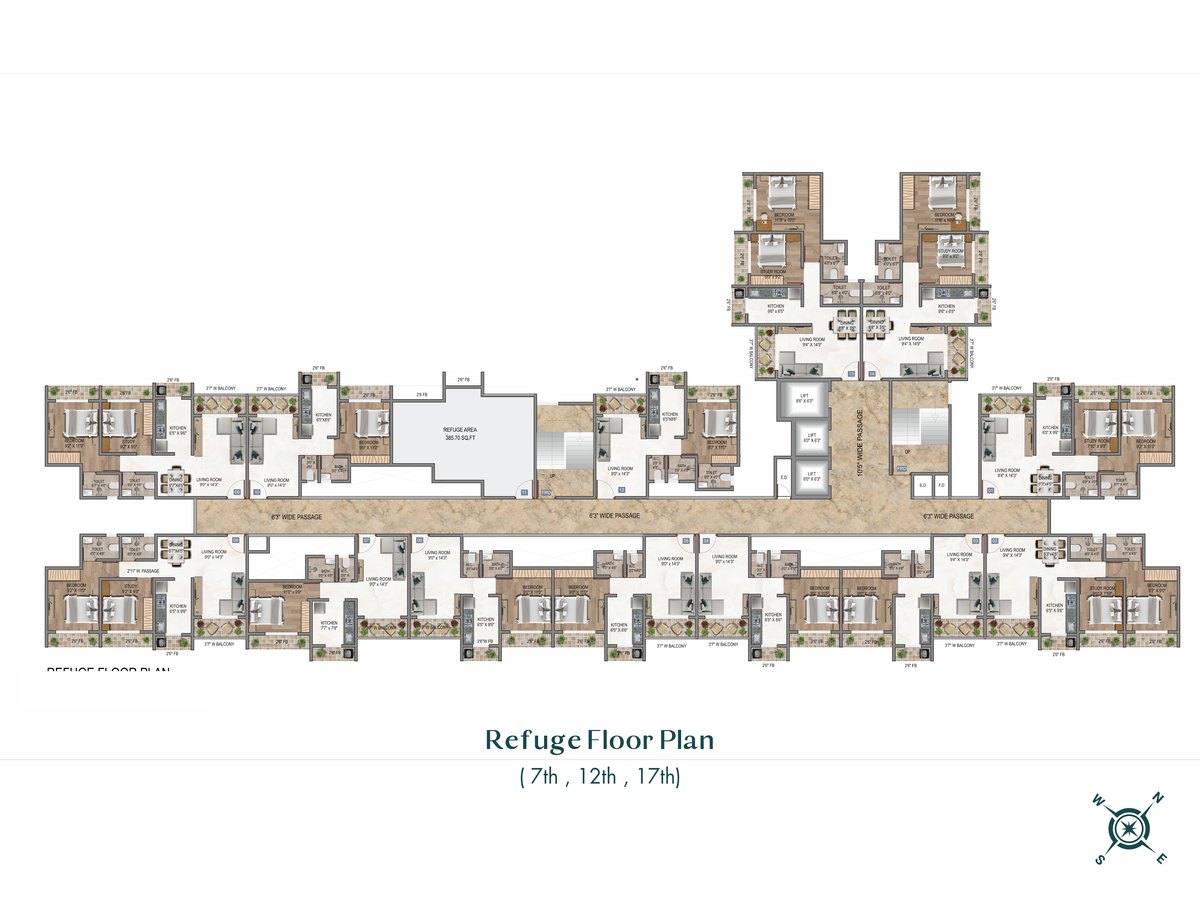2 BHK floor plan, locked until you enquire